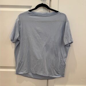 lululemon athletica back in action organic cotton t shirt in light blue